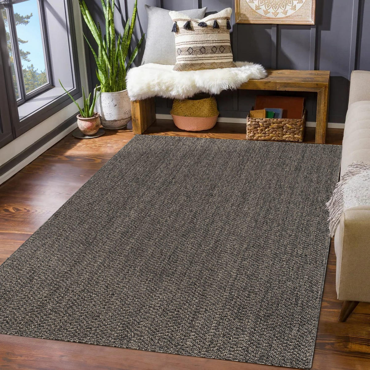 OUTDOORTEPPICH Boho Anthrazit 120 x 160 cm - Anthrazit, Kunststoff (120/160cm) - TT Home