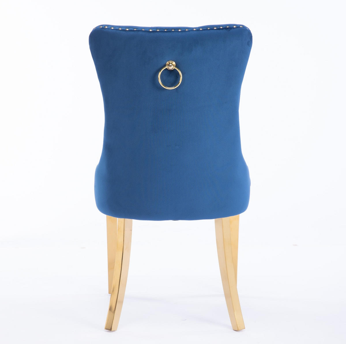 ESSZIMMERSTUHL mit hoher Rückenlehne Samt Blau 2er-Set - Blau, Metall (50/95/65cm) - Meubliv