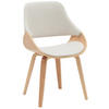 ESSZIMMERSTUHL Stoff Natura/Creme - Eukalyptusholzfarben/Walnussfarben, Holz/Textil (52/86/54cm) - CLP