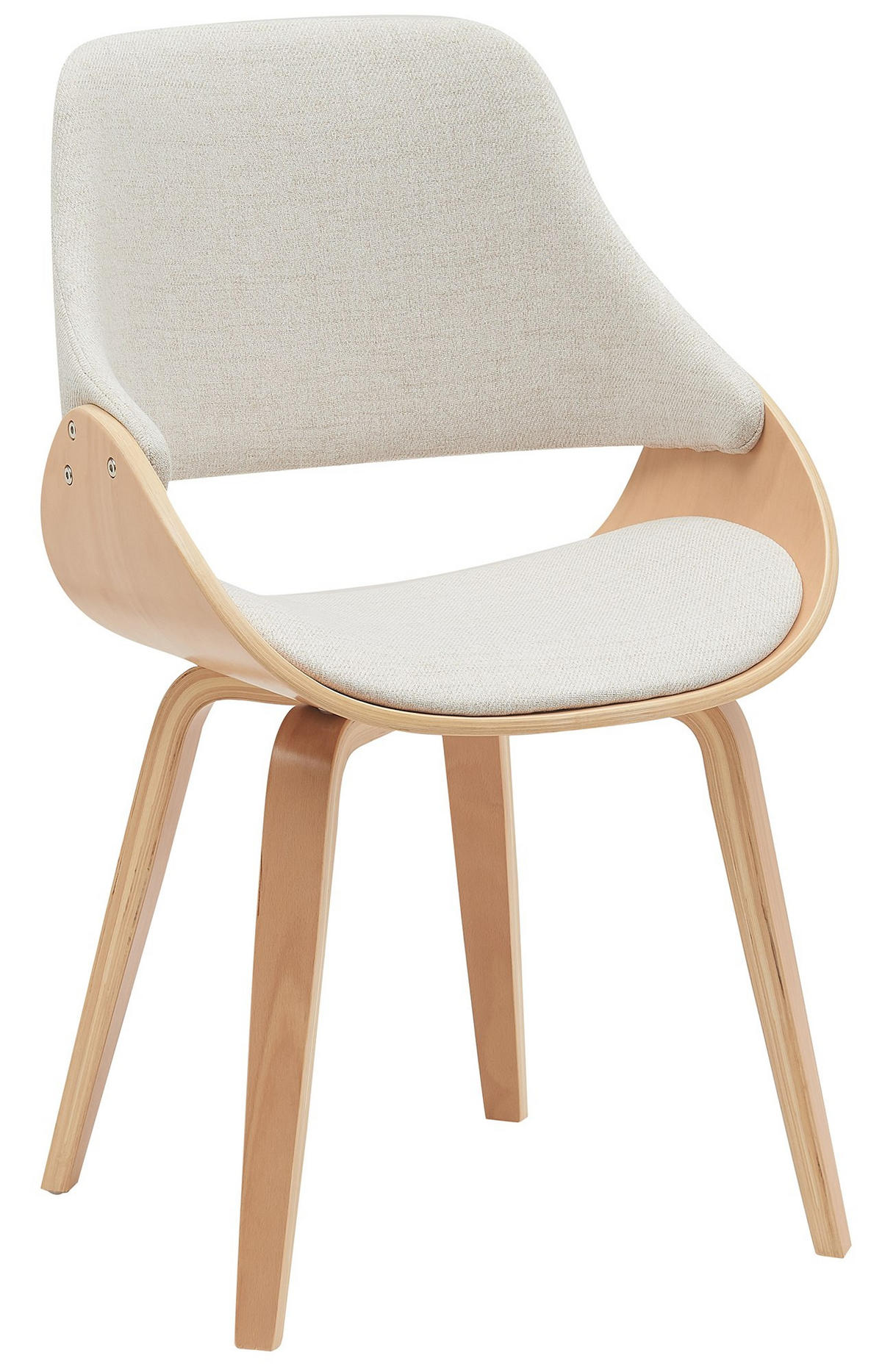 ESSZIMMERSTUHL Stoff Natura/Creme - Eukalyptusholzfarben/Walnussfarben, Holz/Textil (52/86/54cm) - CLP