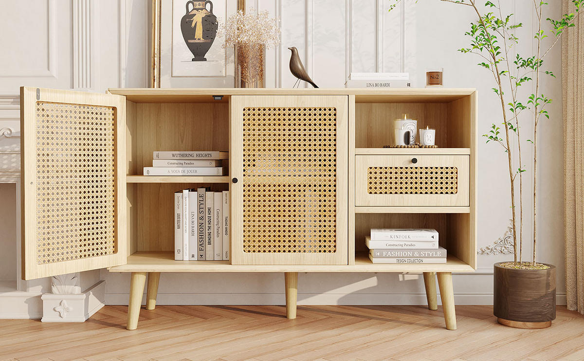 SIDEBOARD Eichenholzoptik 120/40/80 cm - Hellbraun, Holzwerkstoff (40/80/120cm) - Urban Meuble
