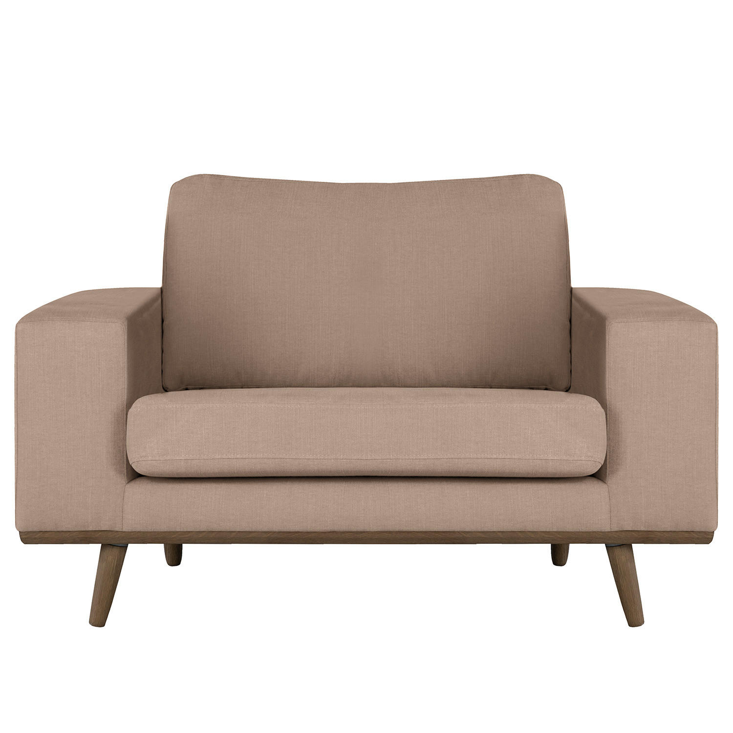 SESSEL - Taupe/Eichefarben, Textil (122/81/88cm) - home24