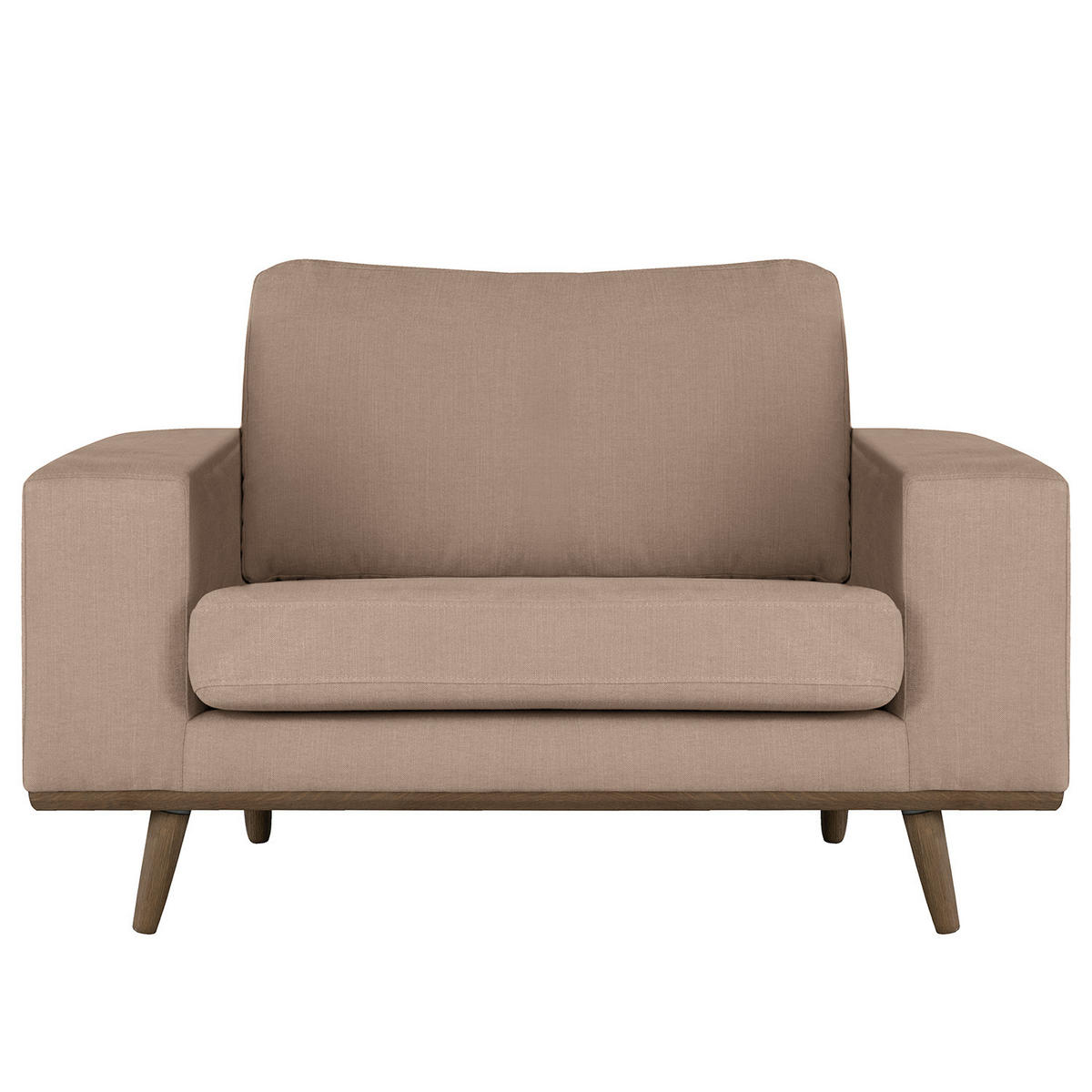 SESSEL - Taupe/Eichefarben, Textil (122/81/88cm) - home24