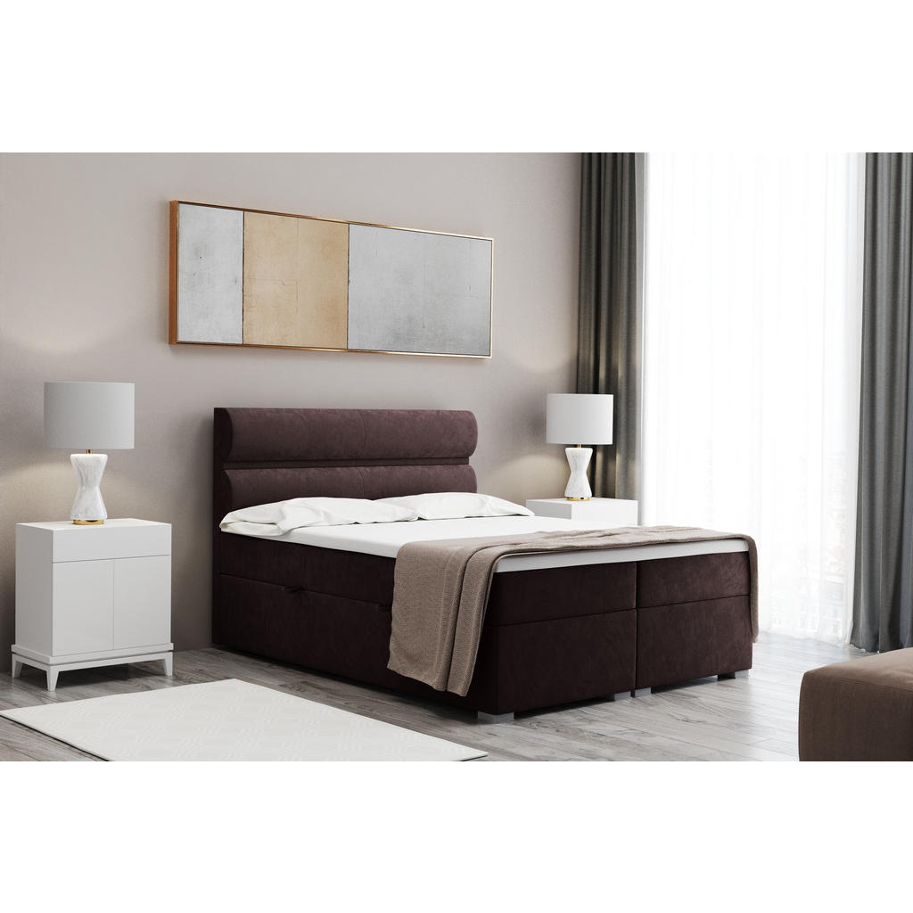 Thumbnail - Kaiser Möbel Boxbett, Braun, Textil, 2 Schubladen, H2, Höhe ca. 20 cm, einmalig seitenverkehrt montierbar,Rechteckig, ec...