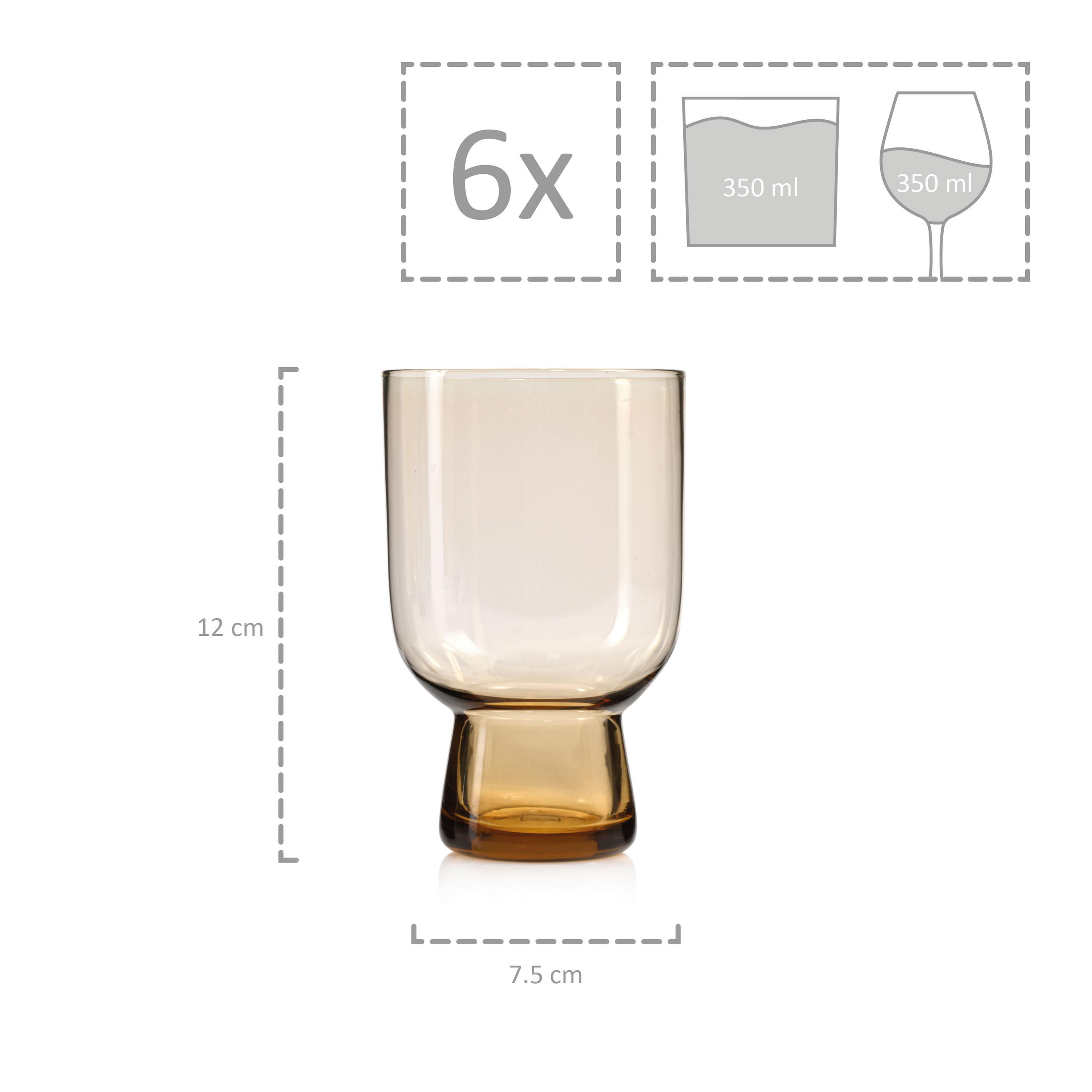 TRINKGLÄSER Set Corsica 6 teilig - Multicolor, Glas - Sänger