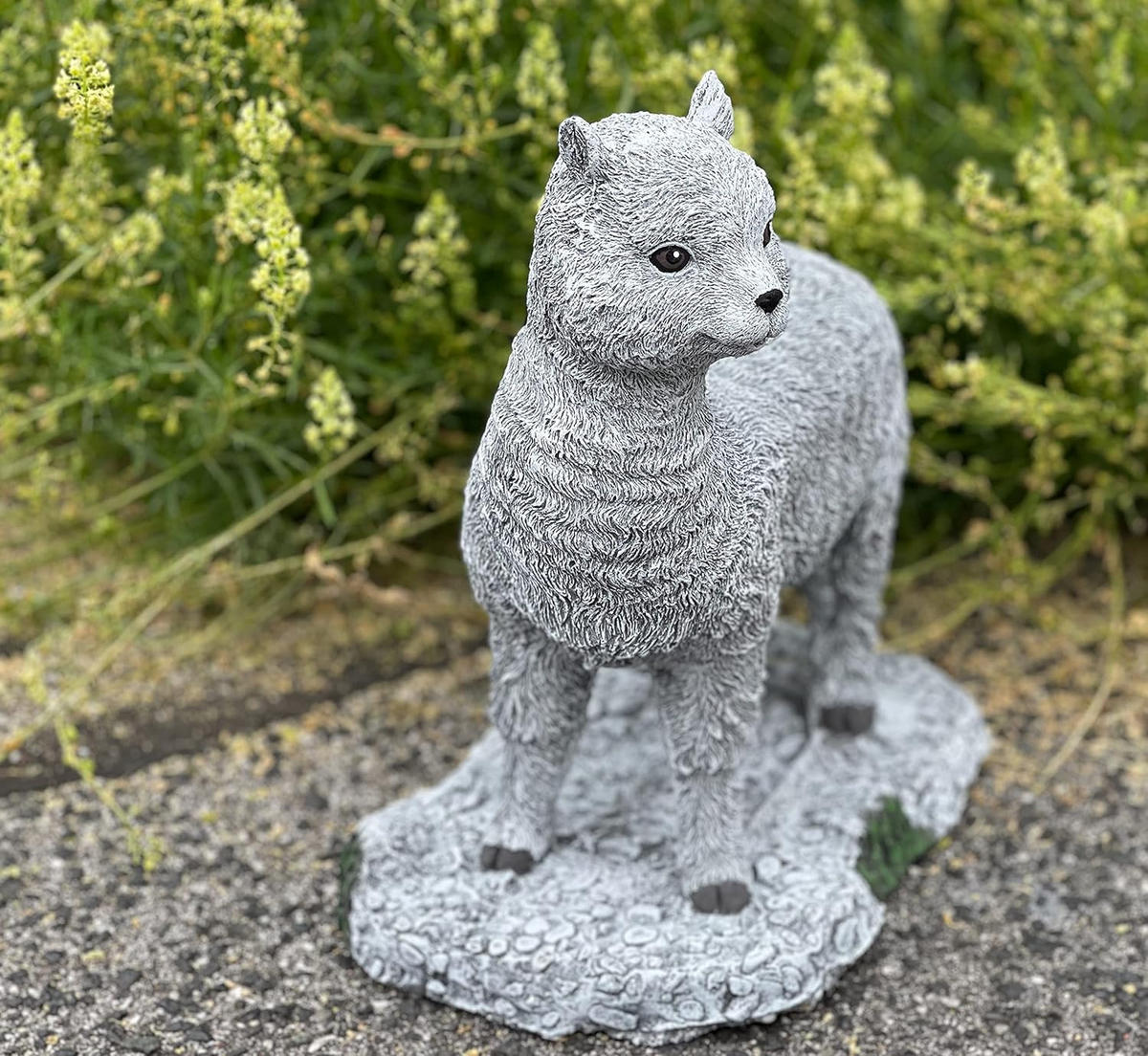 STEINFIGUR Alpaka frostfest Steinguss Gartenfigur wetterfest - Grau, Stein (22/30/18cm) - stoneandstyle