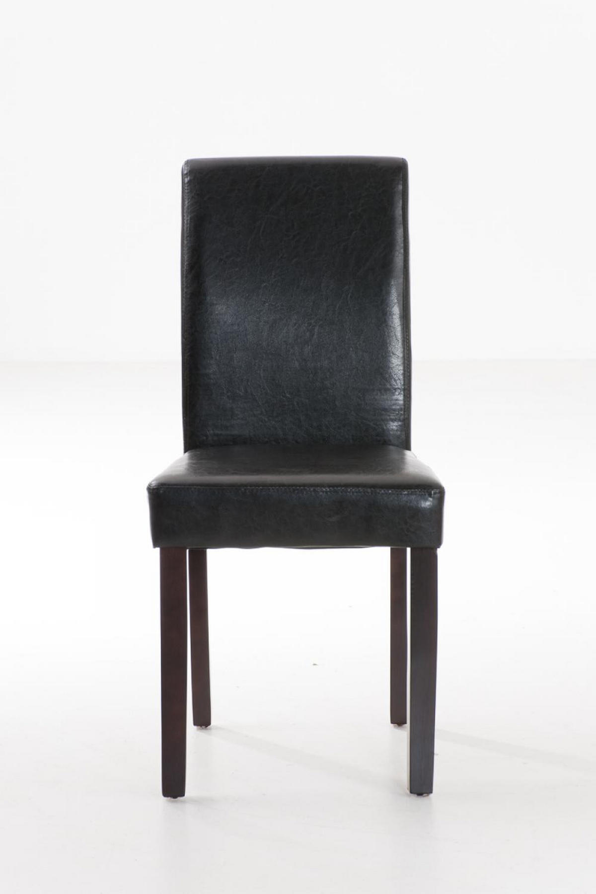 STUHL Lederlook braun - Dunkelbraun/Braun, Holz/Textil (41/91/47cm) - CLP