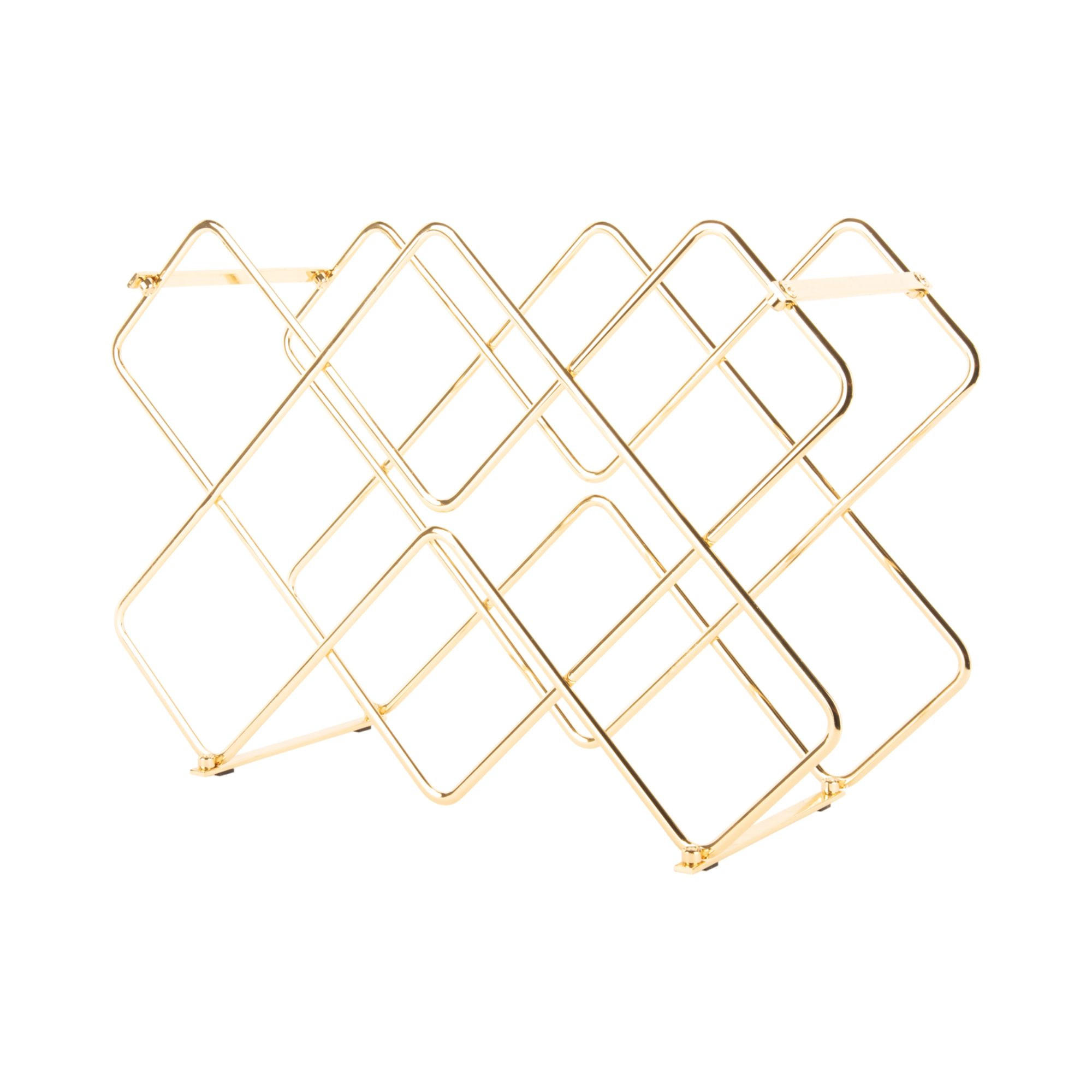 Present Time Weinregal Gold 15.5x27.5x40.5 cm