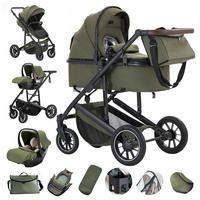 KINDERWAGENSET 3-in-1, tragbar, Aluminiumrahmen, 516-Grün - Grün, Metall (80/60cm) - Kaket