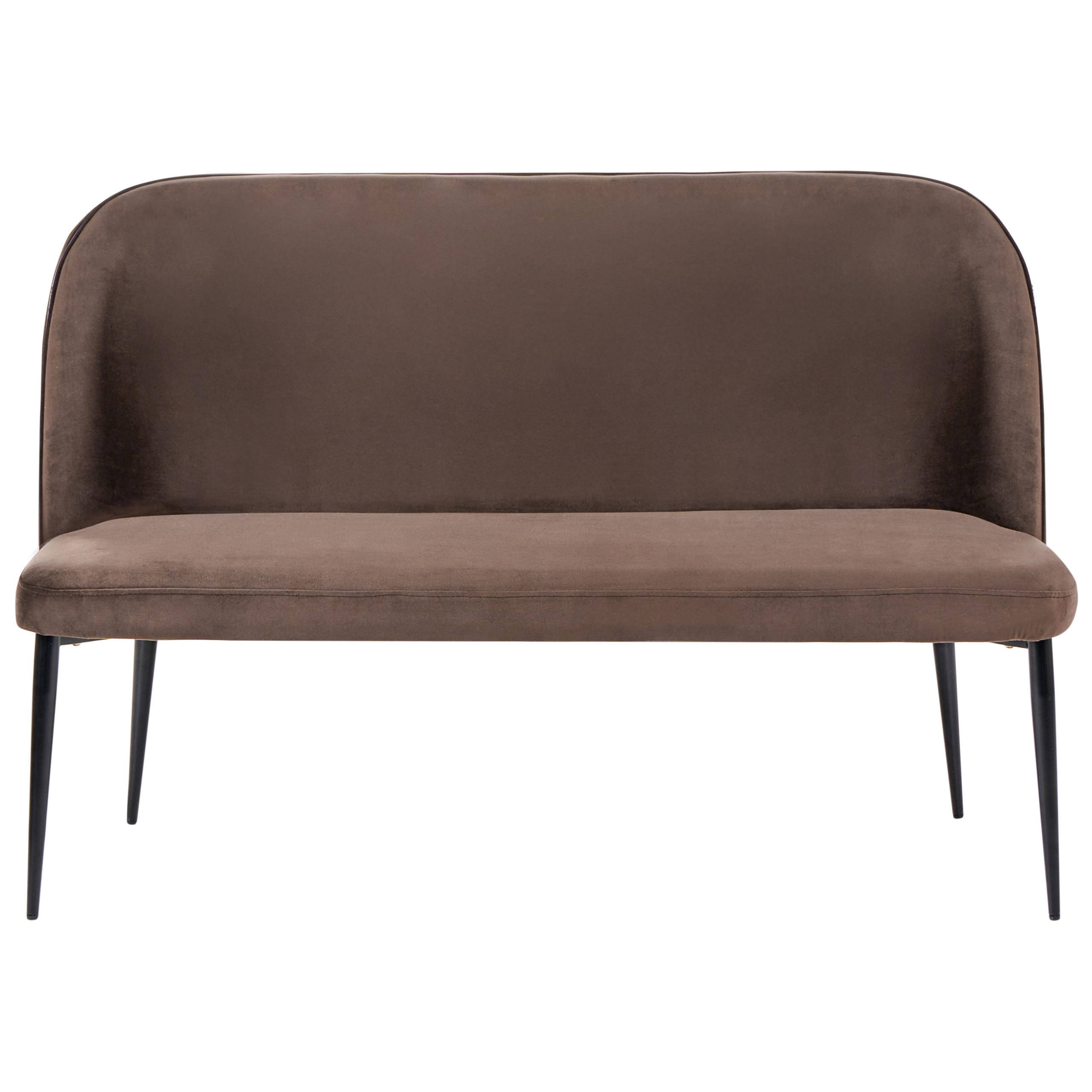 ESSZIMMERBANK 2-Sitzer Samtstoff Dunkelbraun Osby - Dunkelbraun, Textil (130/85/60cm) - Beliani