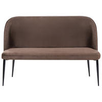 ESSZIMMERBANK 2-Sitzer Samtstoff Dunkelbraun Osby - Dunkelbraun, Textil (130/85/60cm) - Beliani
