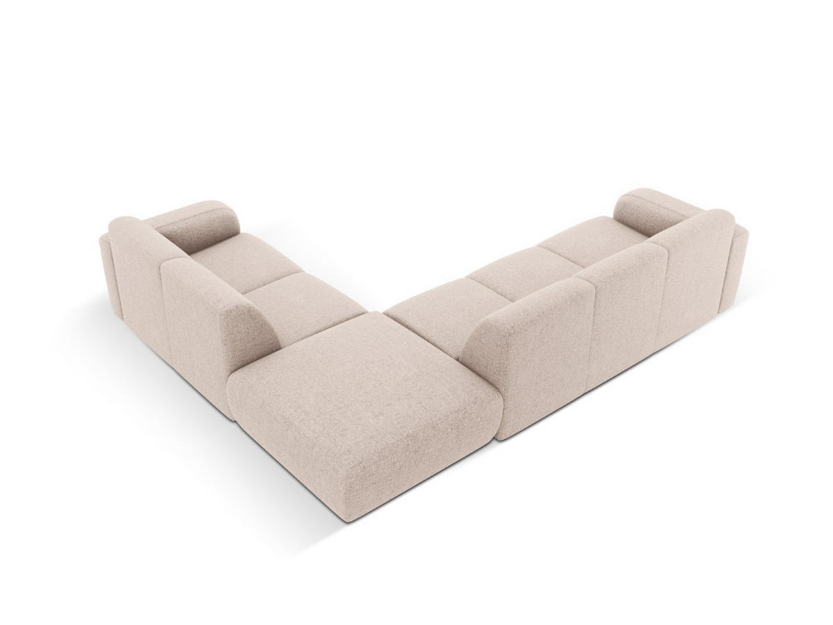ECKSOFA rechts Molino aus Chenille-Stoff beige 6 Sitzplätze - Beige, Textil (250/315cm) - Micadoni