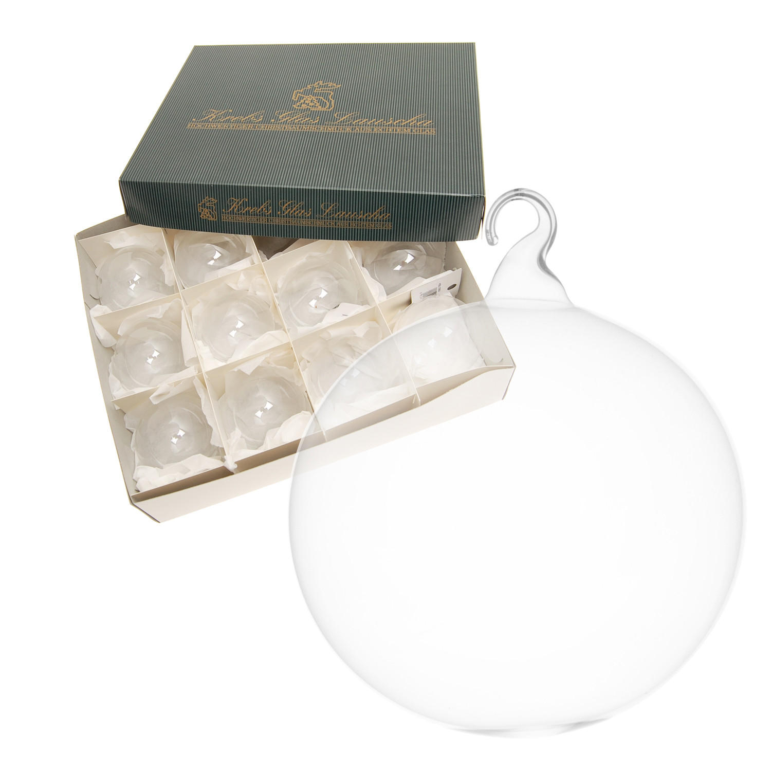 CHRISTBAUMKUGELN Kristall Transparent 6cm (Glas / 12 Stk.) - Transparent, Glas (6/6/6cm) - Krebs Glas Lauscha