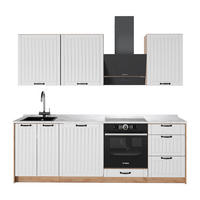 KUCHYNKA Fame-Line, Biely vidiecky dom/Dub Goldkraft, 230 cm, AP Marble - biela/dub medový, kompozitné drevo (230/82/60cm) - Vicco