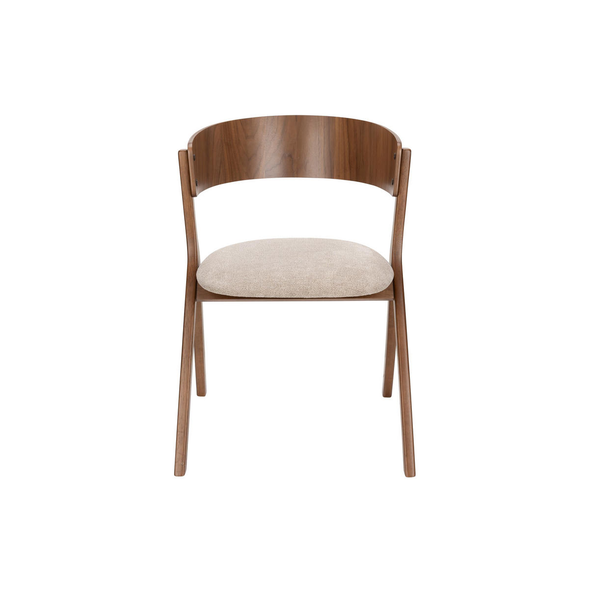 ESSZIMMERSTUHL Bresso Walnuss/ Beige - 2 er Set - Beige, Kunststoff (54/77/56.5cm) - Dutchbone