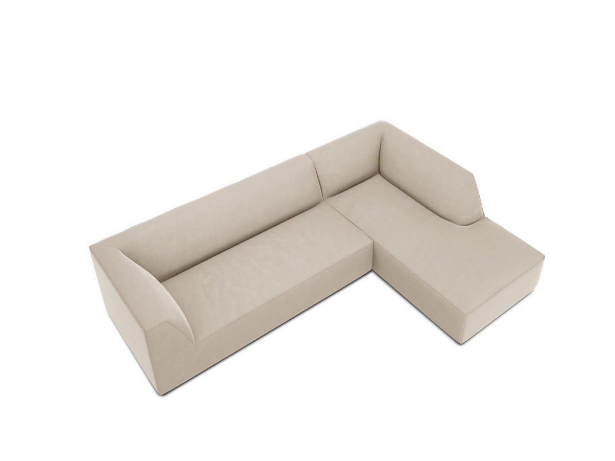 ECKSOFA rechts Ruby aus Samt beige 4 Sitzplätze - Beige, Textil (180/273cm) - Micadoni