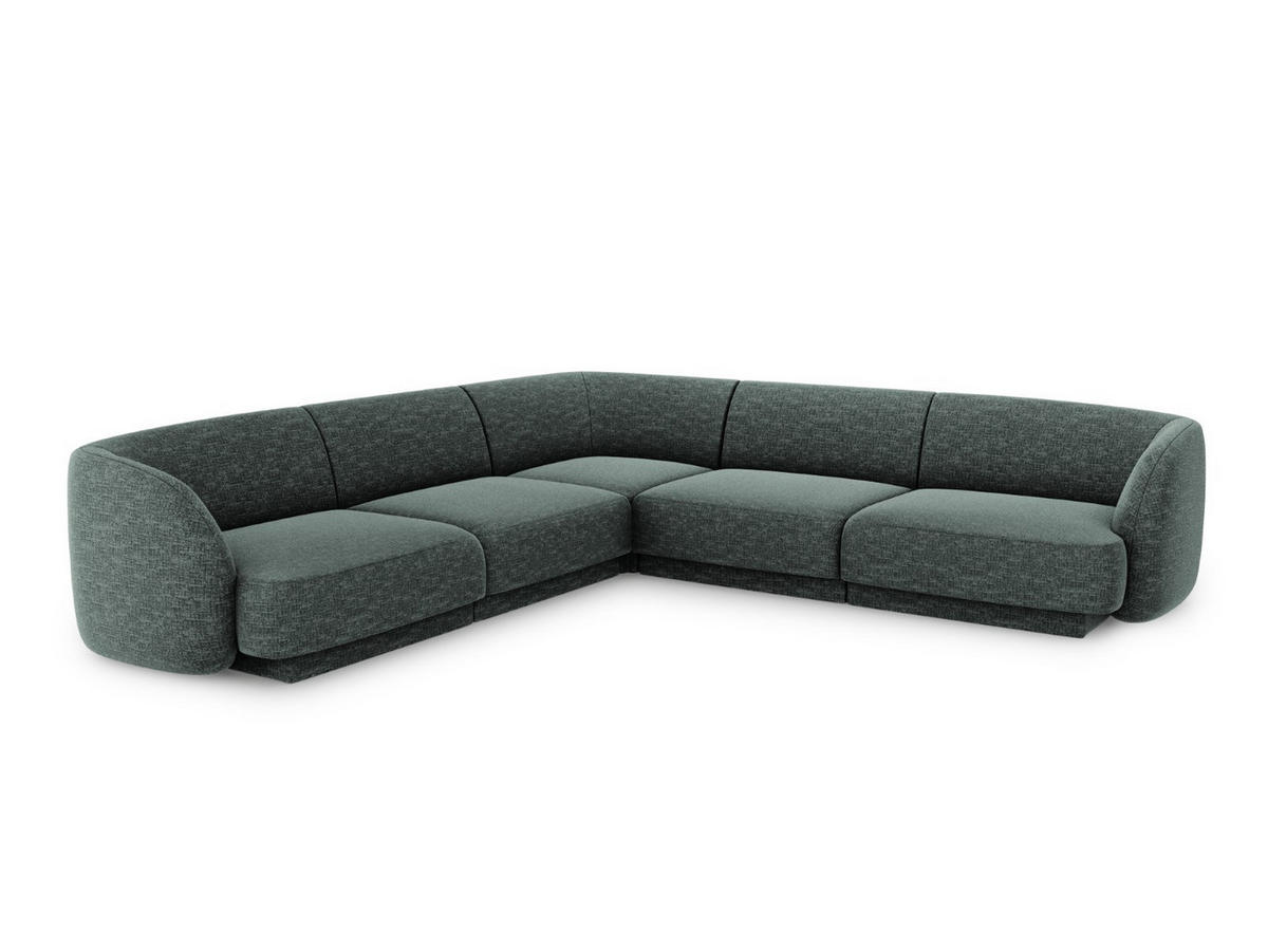WENDBARES-ECKSOFA Miley aus Chenille-Stoff petrol 5 Sitzplätze - Petrol, Textil (255/255cm) - Micadoni