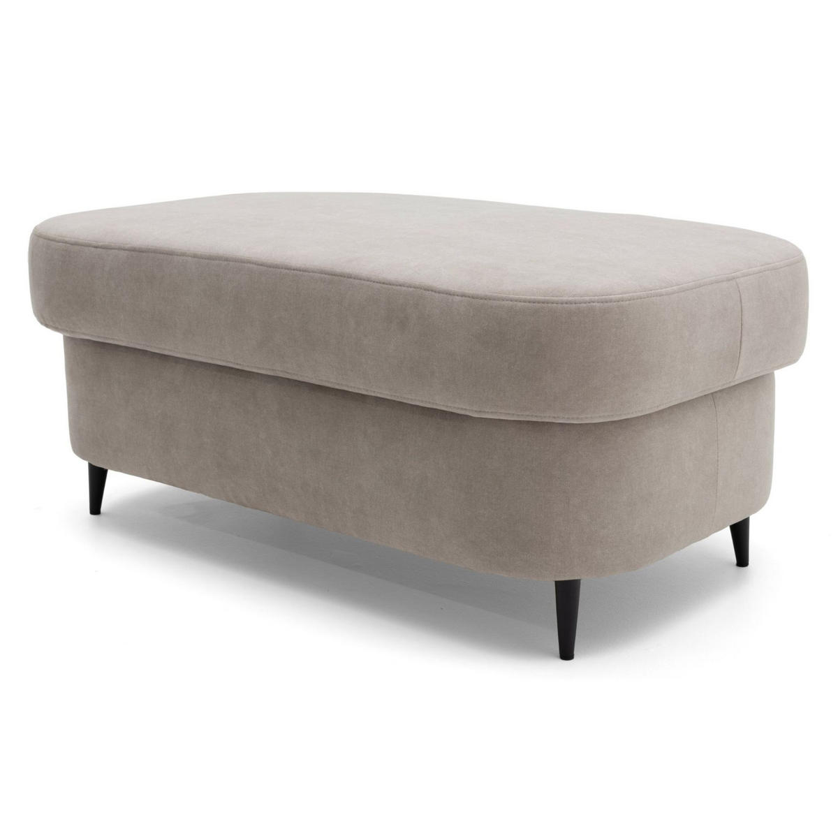 POUF PRIAM 104 x 60 cm Velours Beige - Beige/Schwarz, Holz/Textil (104/43/60cm) - Muffo