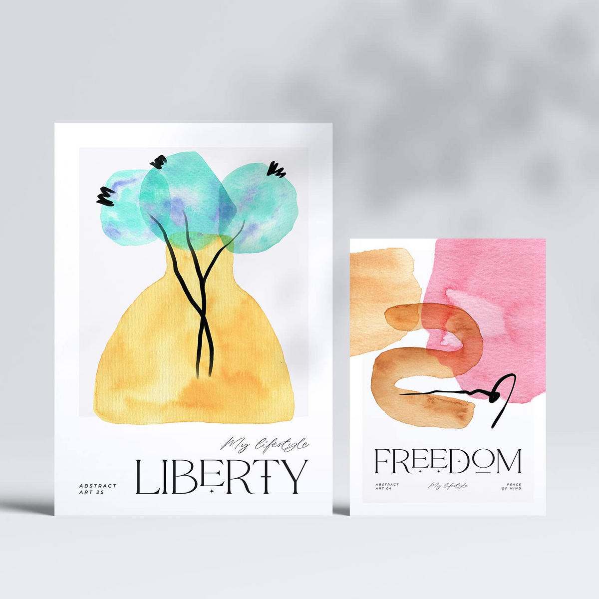 POSTER Set Mit 6 Abstrakte Gleichgewicht A3 & A4 Rahmenlos - Klar, Papier (29/3cm) - Nacnic