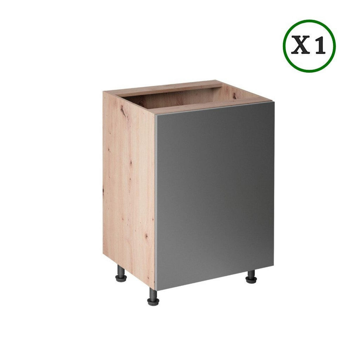 KÜCHENZEILE 260 cm - Langen K17-M240 - in Artisan Eiche / Grau - Eiche Artisan/Grau, Holz (240/248/58cm)