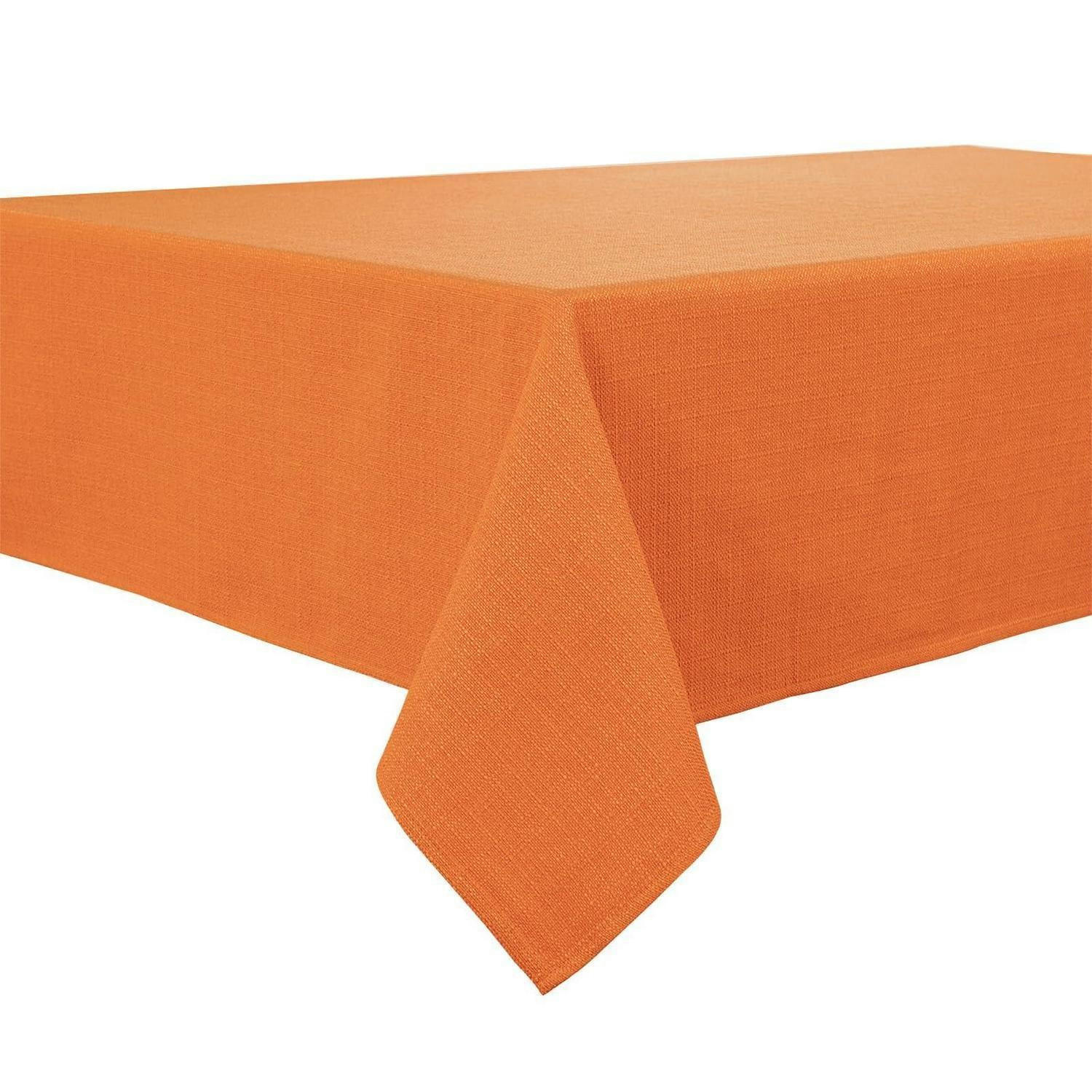 TISCHDECKE Kürbis 140 x 240 cm wasserabweisend Leinenoptik - Orange, Textil (240/140/1.5cm)