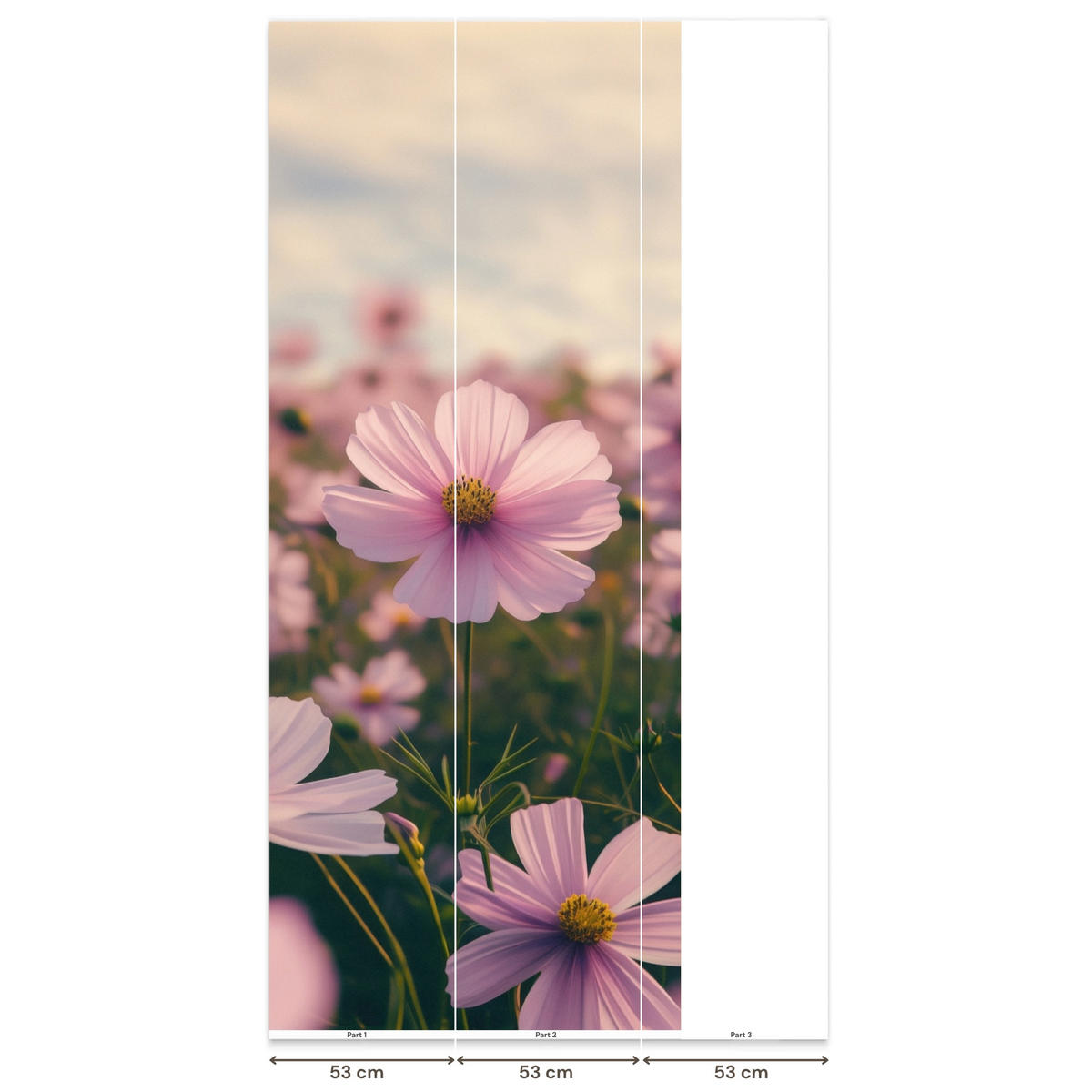 TAPETE - Blumen - Lila - Unscharf - 120x280 cm - Rosa, Papier (120/280cm) - OnlyWow