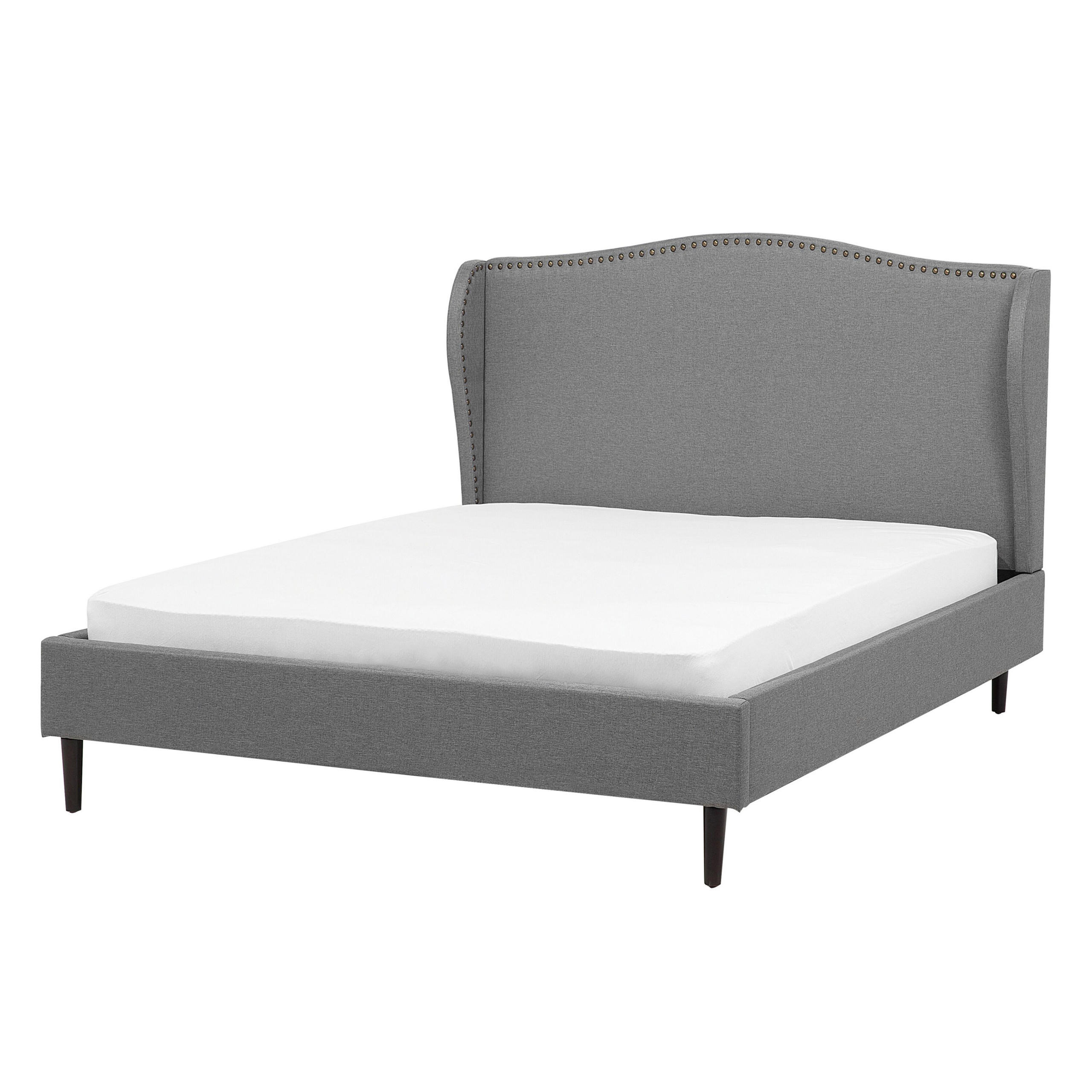 Beliani ČALOUNĚNÁ POSTEL 140/200 cm Šedá Colmar