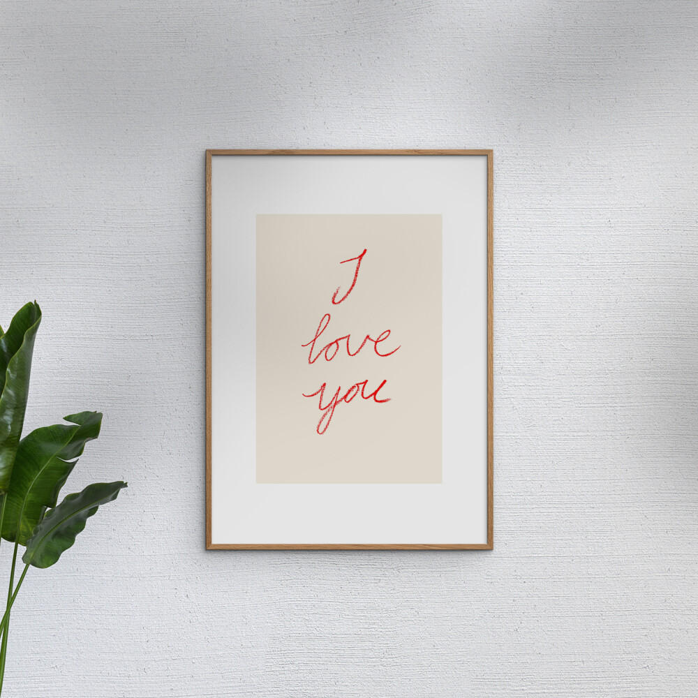 POSTER Affordable Art Prints x Johanna Klum Nyberg - I Love You - Pink, Papier (50/70/0.1cm) - Poster&Frame