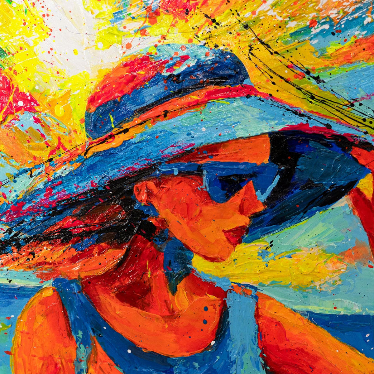 GEMÄLDE Sommerliche Anmut Schattenfugenrahmen Weiß 120x80 cm - Weiß, Holz (120/80cm) - YS-art gallery
