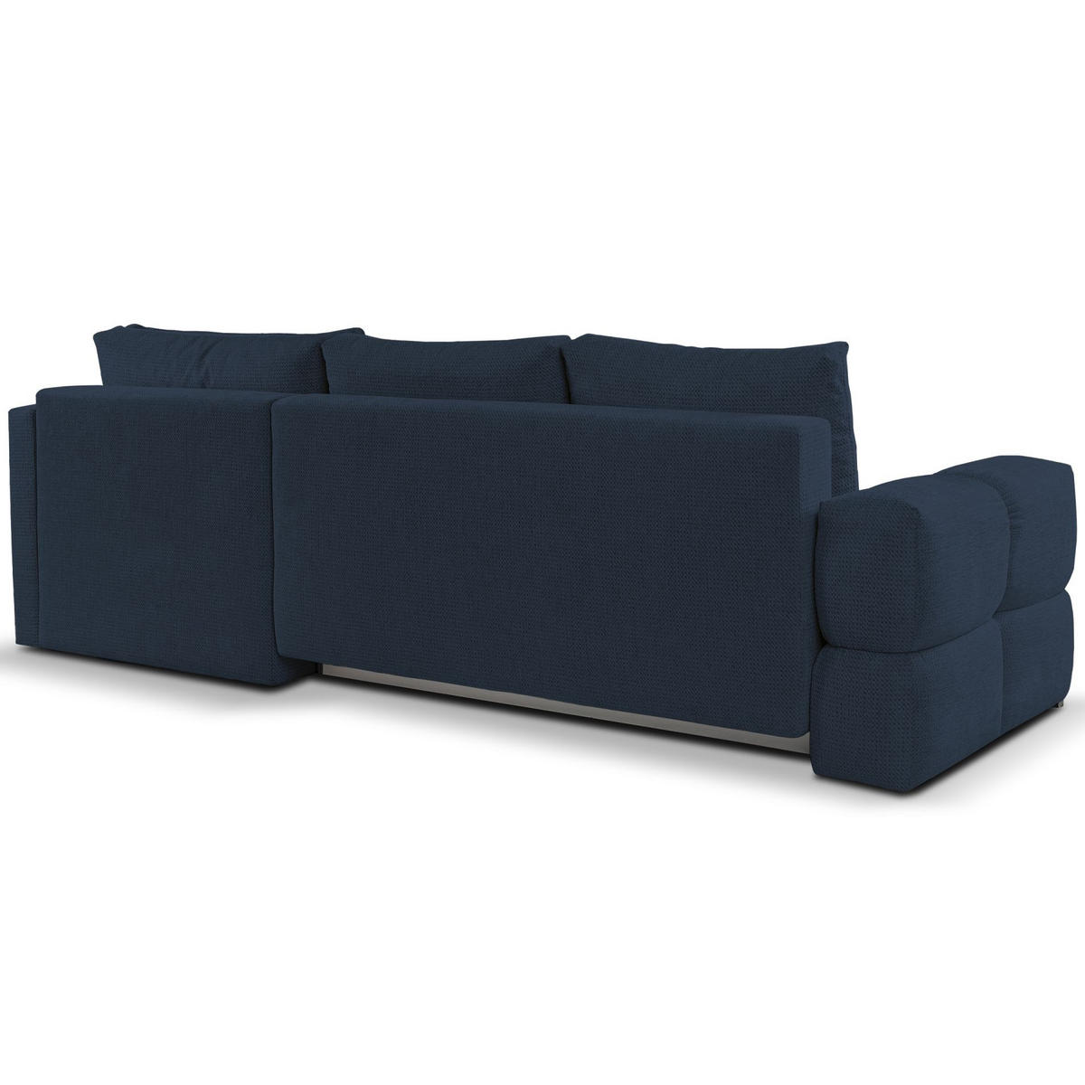 ECKSOFA Taremi mit Chenillebezug Marineblau, beidseitig - Schwarz/Dunkelblau, Textil (267/185cm) - Selsey