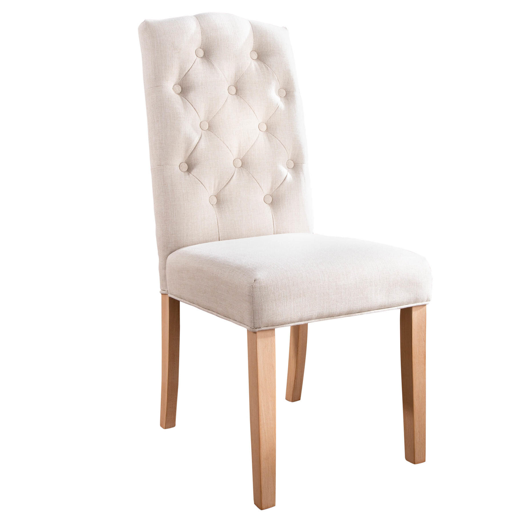 STUHL CASTLE Strukturstoff Beige 105 cm - Beige/Braun, Holz/Textil (46/104/62cm) - riess-ambiente