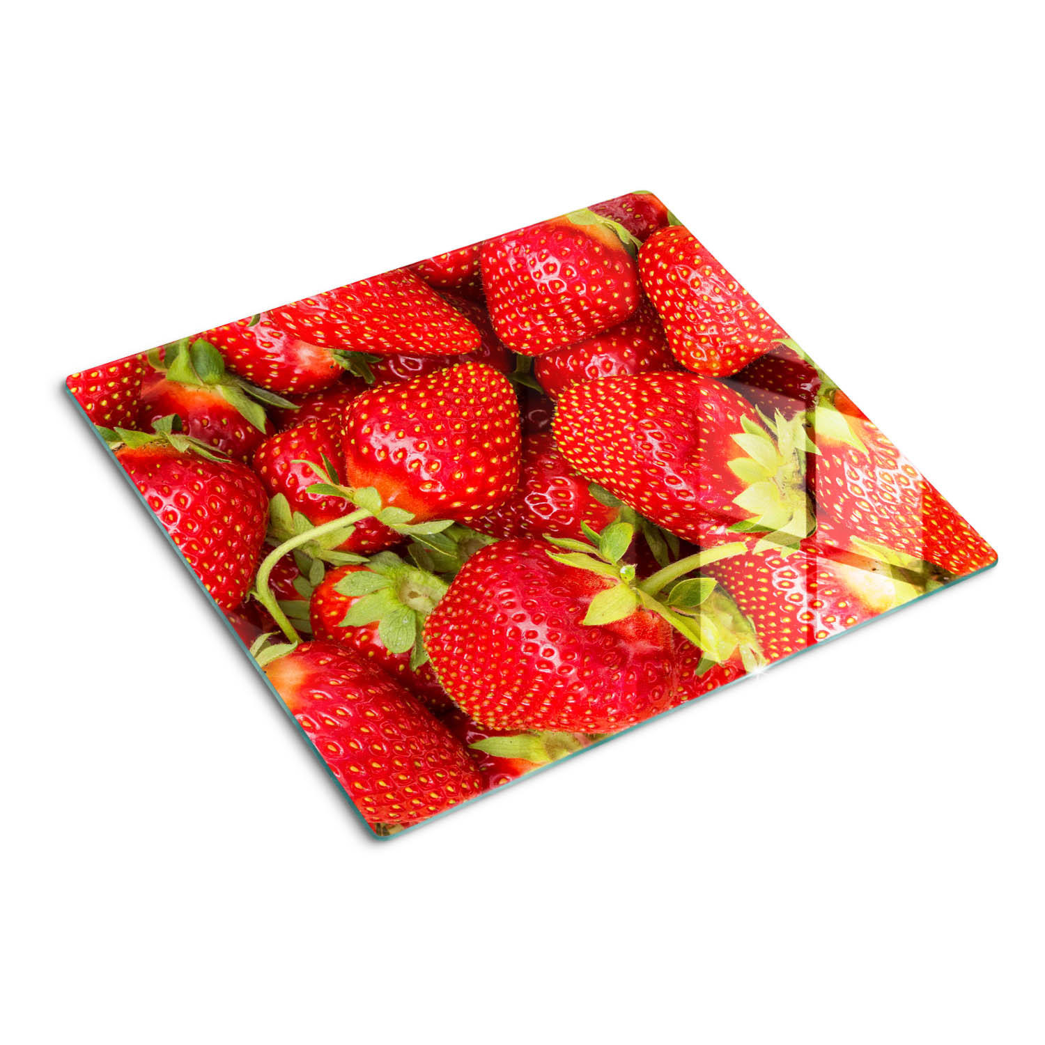 GLASPLATTE 60x52 cm Erdbeeren - Rot, Glas (60/0.4/52cm) - TULUP