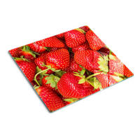 GLASPLATTE 60x52 cm Erdbeeren - Rot, Glas (60/0.4/52cm) - TULUP