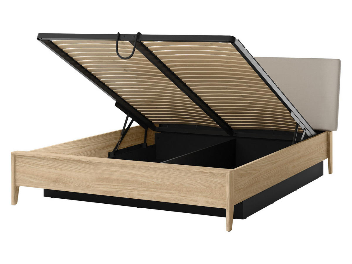 BETT Snugly 160 SU02 - Eichefarben/Goldfarben, Holz/Holzwerkstoff (160/200cm) - MIRJAN24