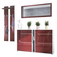 GARDEROBE Orlando Bordeaux Hochglanz - Bordeaux, Holzwerkstoff (215/210/28cm) - Vladon