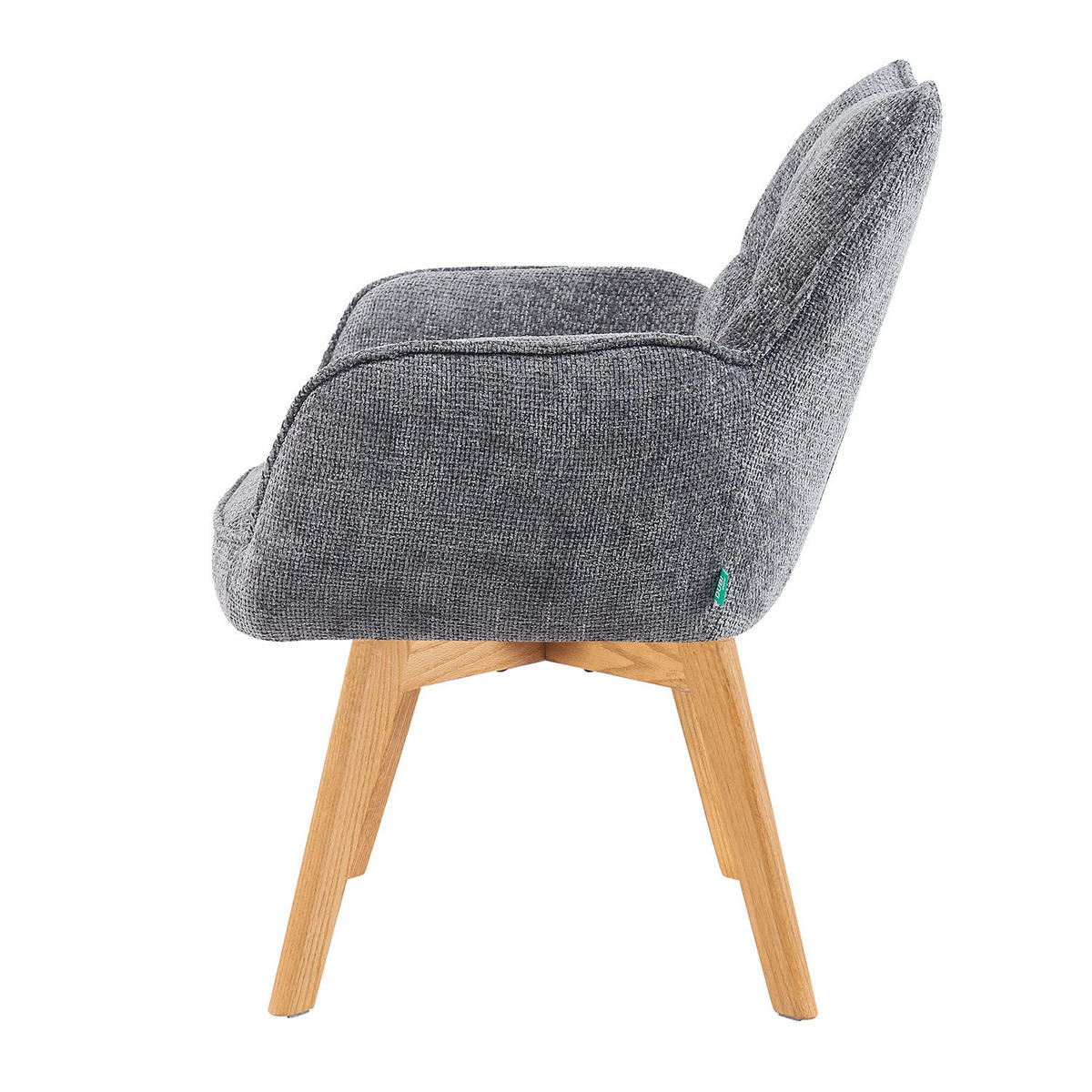 DREHSTUHL Mika-Ella - Honigeiche/Grau, Eichenholz/Holz (59/84/66cm) - DUBI Möbel