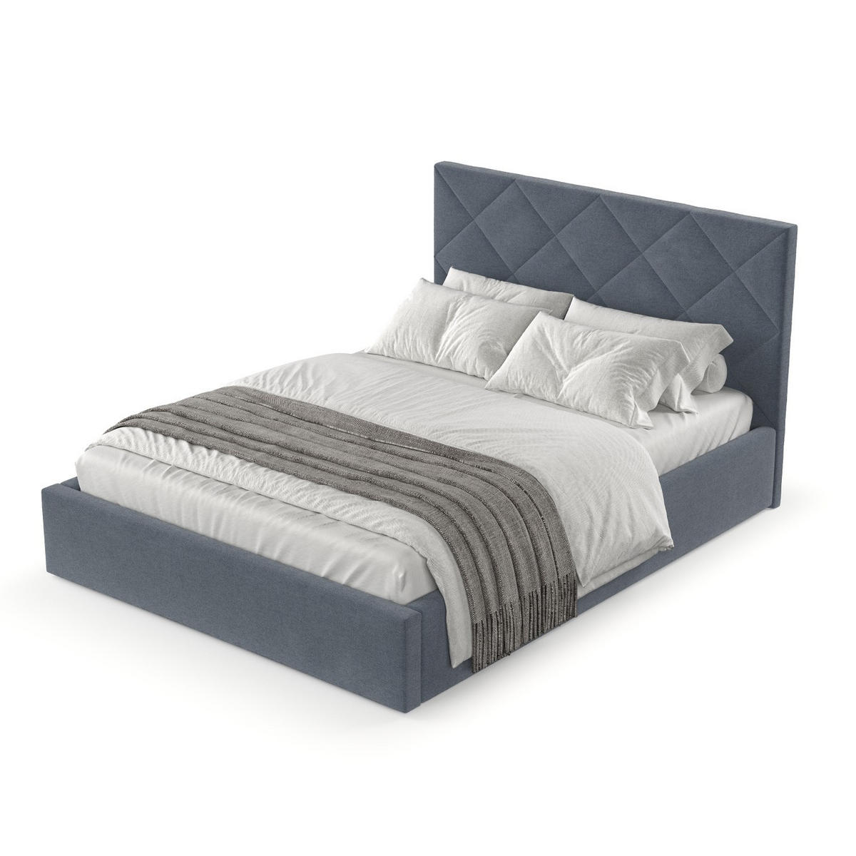 POLSTERBETT Torno 140/200 cm Blau im Asti Stoff - Blau/Schwarz, Holz/Holzwerkstoff (140/200cm) - AltaBeds