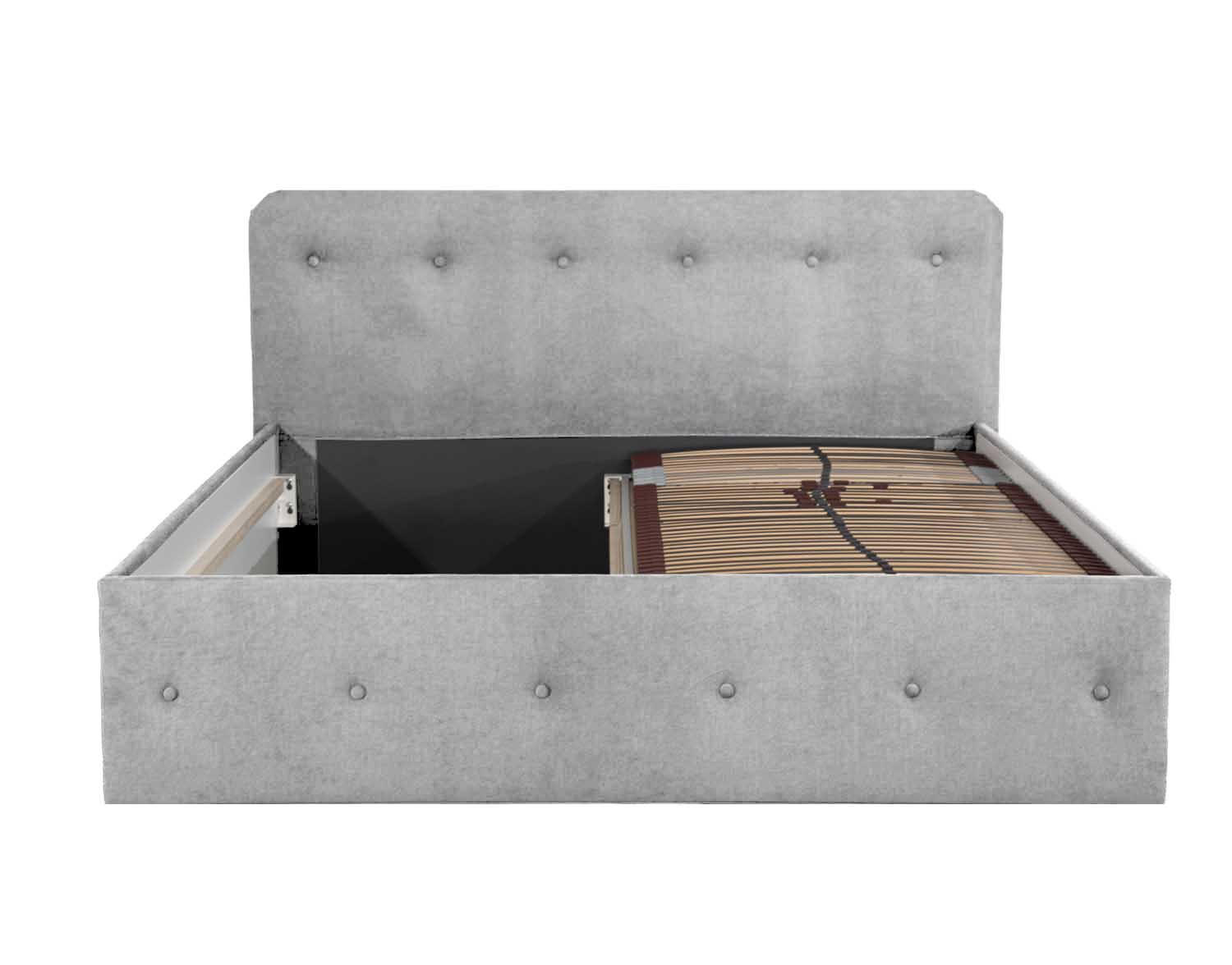 POLSTERBETT Luxi Grau 100 x 200 x 40 cm Stauraum ohne hydraulische Funktion Ohne Matratze und Lattenrost - Grau, Holz (100/200cm) - Halmon Schlafkomfort Betten 