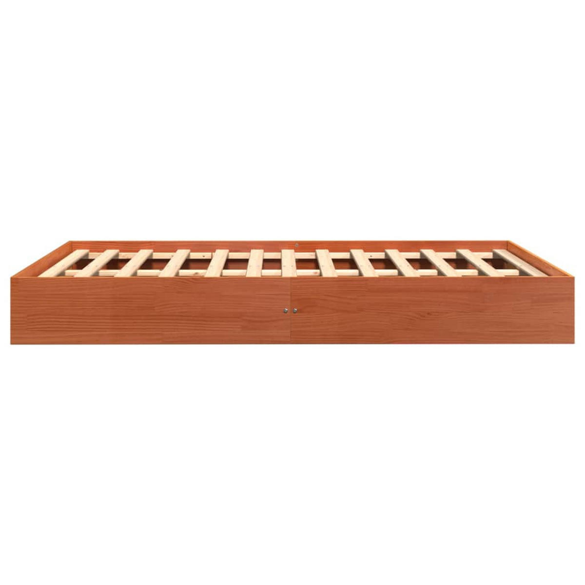 MASSIVHOLZBETT Ohne Matratze Wachsbraun 140/200 Cm Kiefernholz - Braun, Holz (140/200cm) - vidaXL