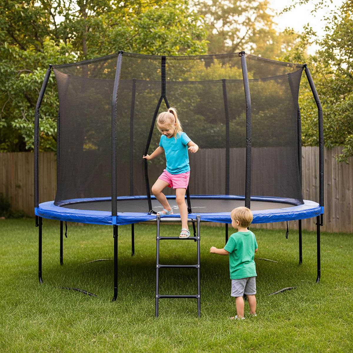 TRAMPOLÍNOVÝ žebřík - černá, kov/plast (38/5.5cm) - Relaxdays