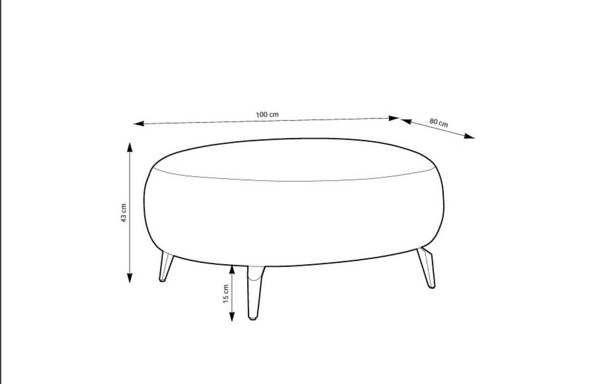 MASSENO Sitzhocker VICO, Modern Polsterhocker, Fußhocker Grün - Grün, Holzwerkstoff/Kunststoff (80/43/100cm) - MASSENO