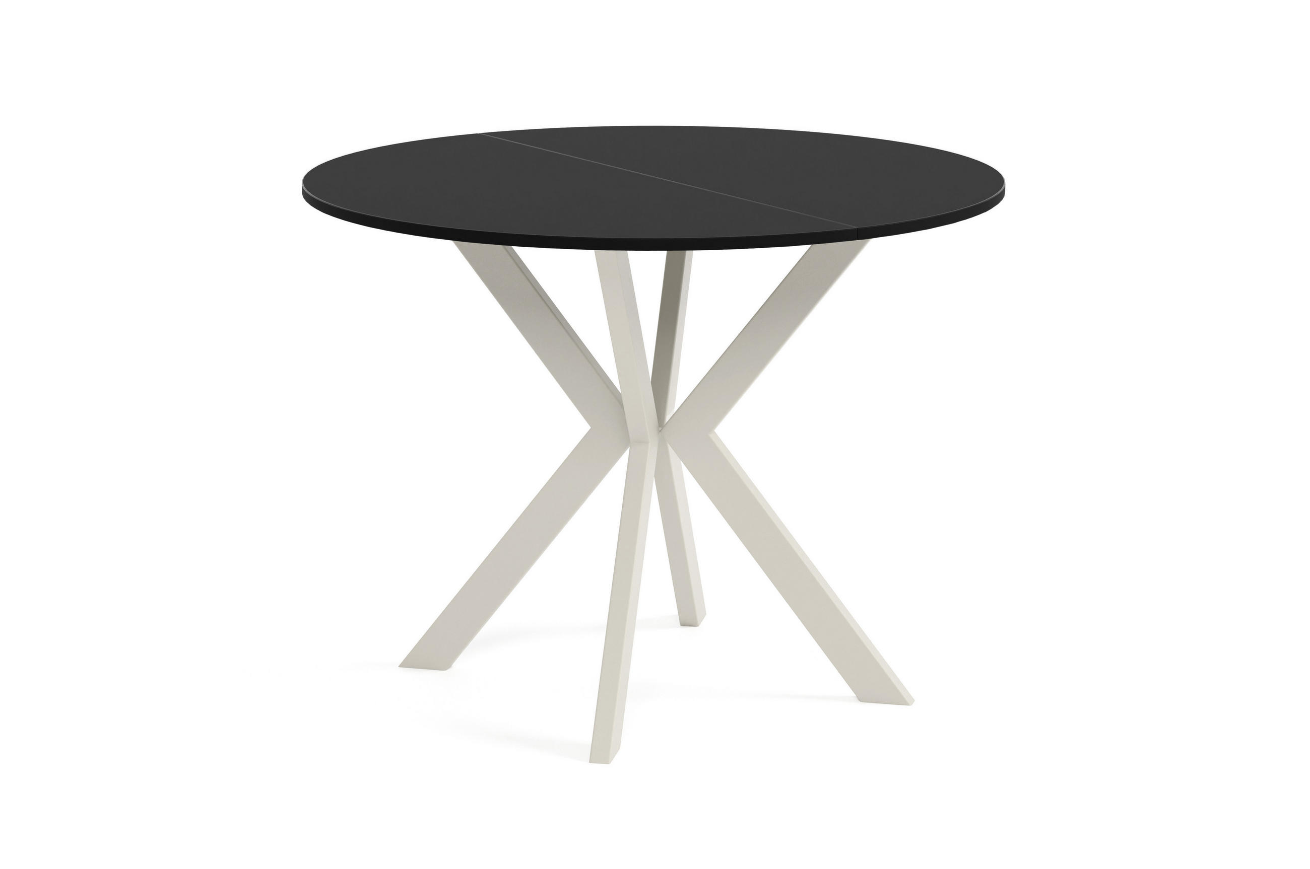 ESSTISCH EVO - Kaschmir/Schwarz, Holzwerkstoff/Metall (100/100/76cm) - Meblini