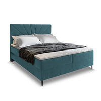 BOXBETT MURI 140x200 cm mit Matratze und Topper - Blau - Blau, Holz (140/200cm) - MASSENO