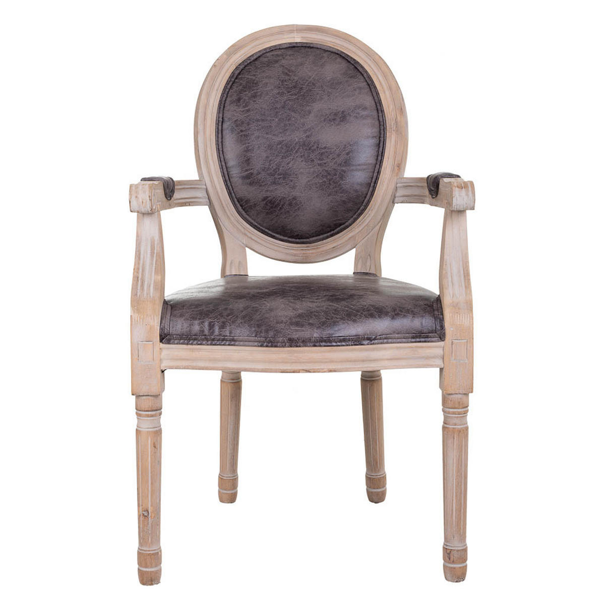 STUHL auz Holz gepolsterter braun 55x46x48/96 cm - Grau, Holz (55/96/46cm) - Wanderlust