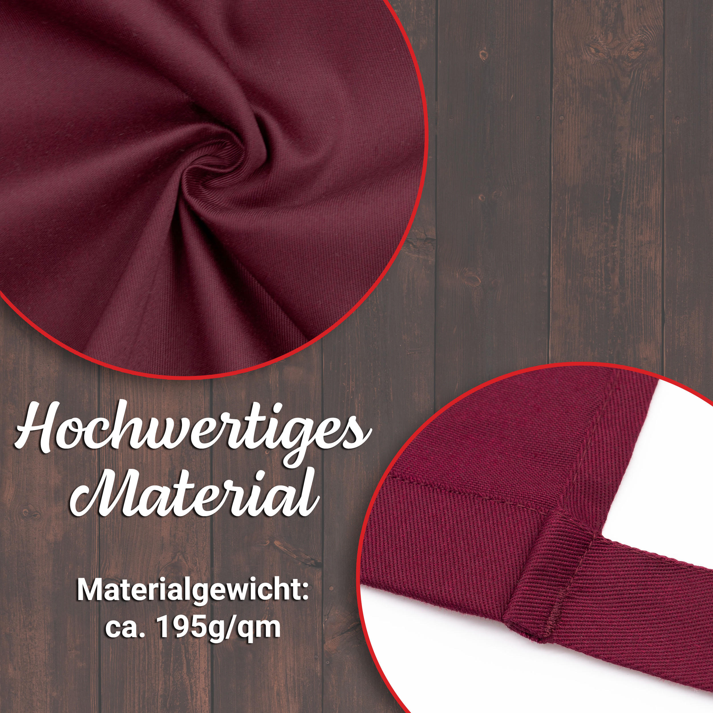 SCHÜRZE , Einheitsgröße, 65% Polyester, 35% Baumwolle, Rot - Bordeaux, Textil (95/100cm) - Zollner