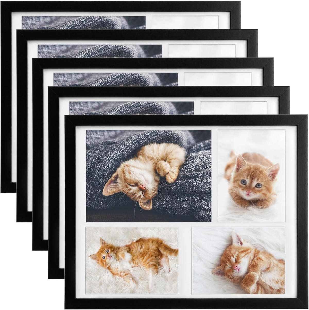 BILDERRAHMEN Galeria 15x21cm + 10x15cm Schwarz (5tlg) - Schwarz, Holzwerkstoff (30/2/37cm) - BoMoe