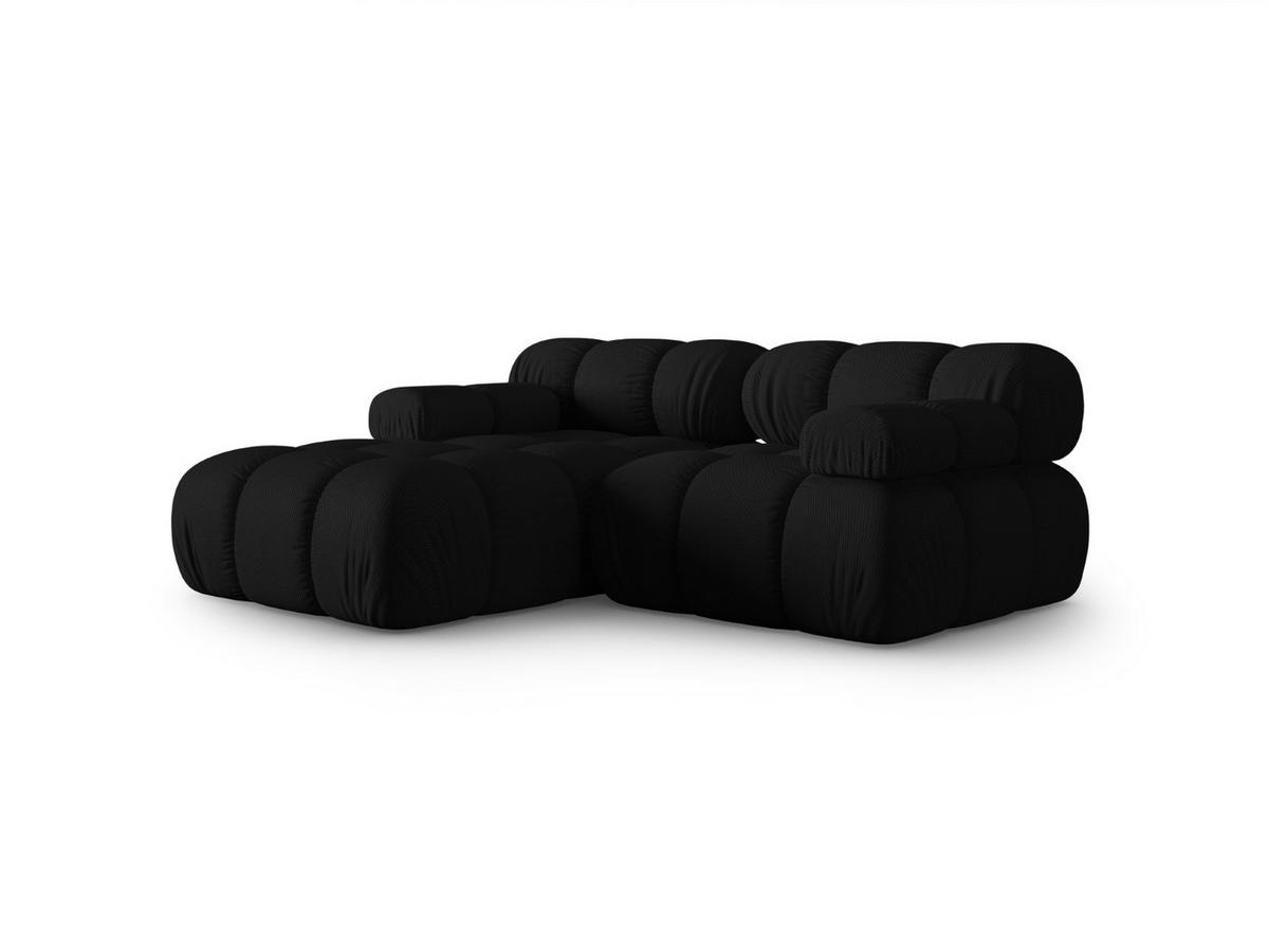 ECKSOFA modular links Bellis aus 3D-Stoff schwarz 3 Sitzplätze - Schwarz, Textil (155/188cm) - Micadoni