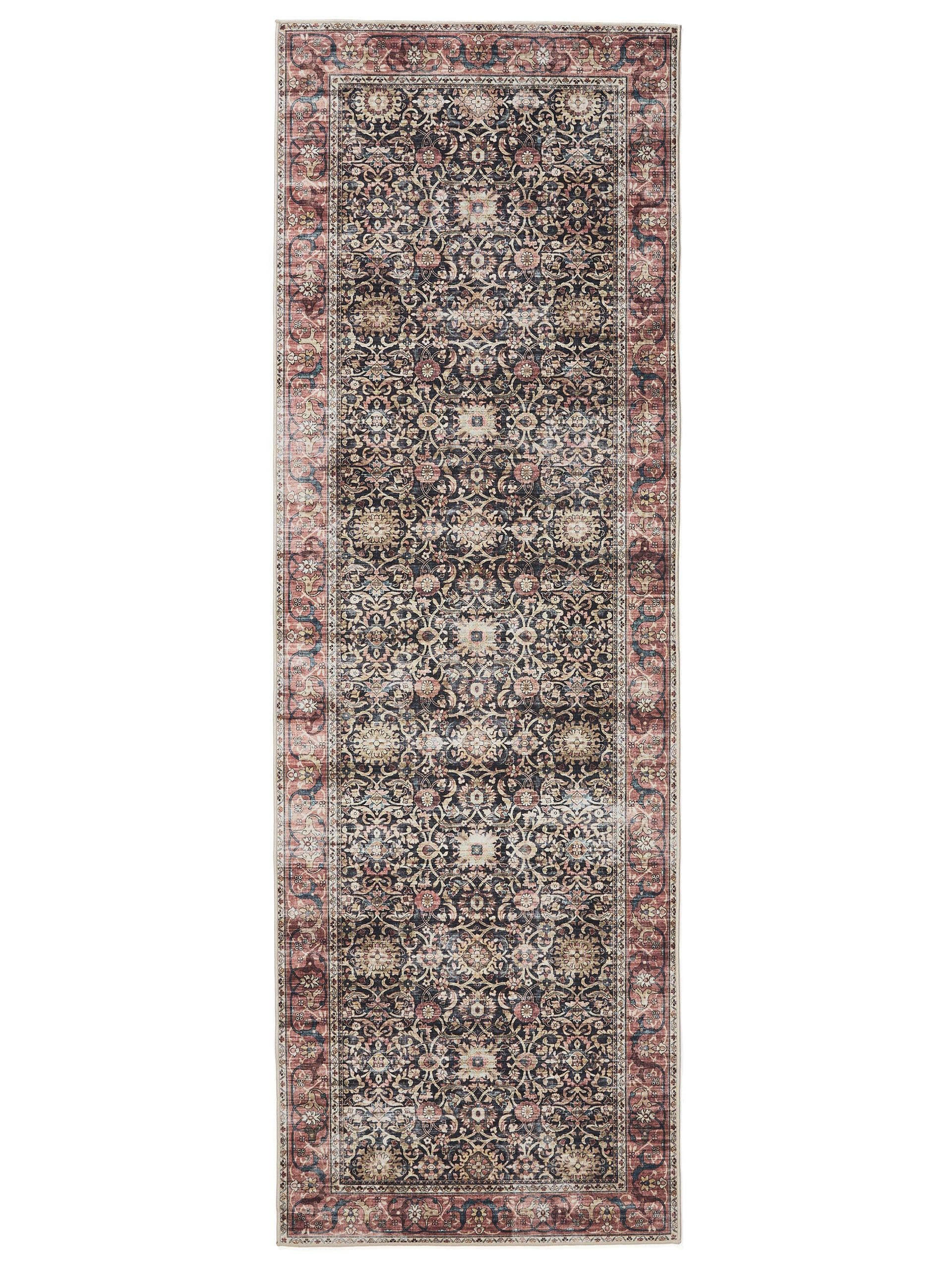 VINTAGE-LÄUFER George waschbar 80x240 cm - Rot/Multicolor, Kunststoff (80/240cm) - benuta