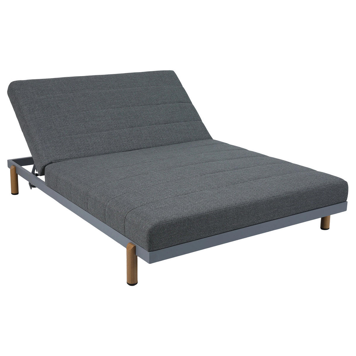 LOUNGESOFA - Olefin - Grau - Grau, Textil/Metall (200/147/38cm) - home24
