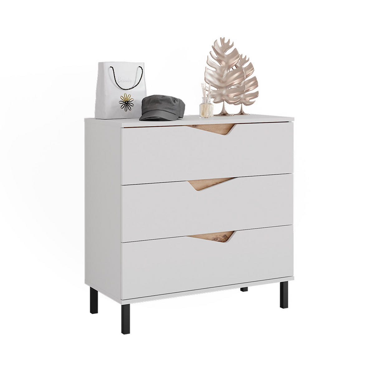 KREDENC Marelle Bílá/Artisan - bílá/světle šedá, kompozitní dřevo (80/81.2/38cm) - Vicco